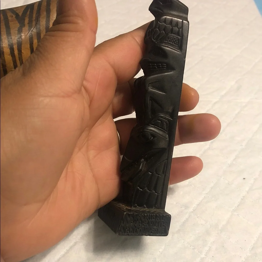 Vintage Brown and Black Striped Zebra Wood Figurines